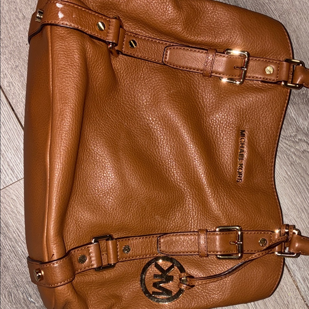 Michael Kors Brown Leather Messenger Bag